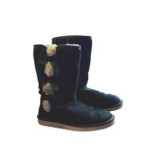 Koolaburra by Ugg Victoria Tall Boots Suede Black 1015875 Bows women’s 9